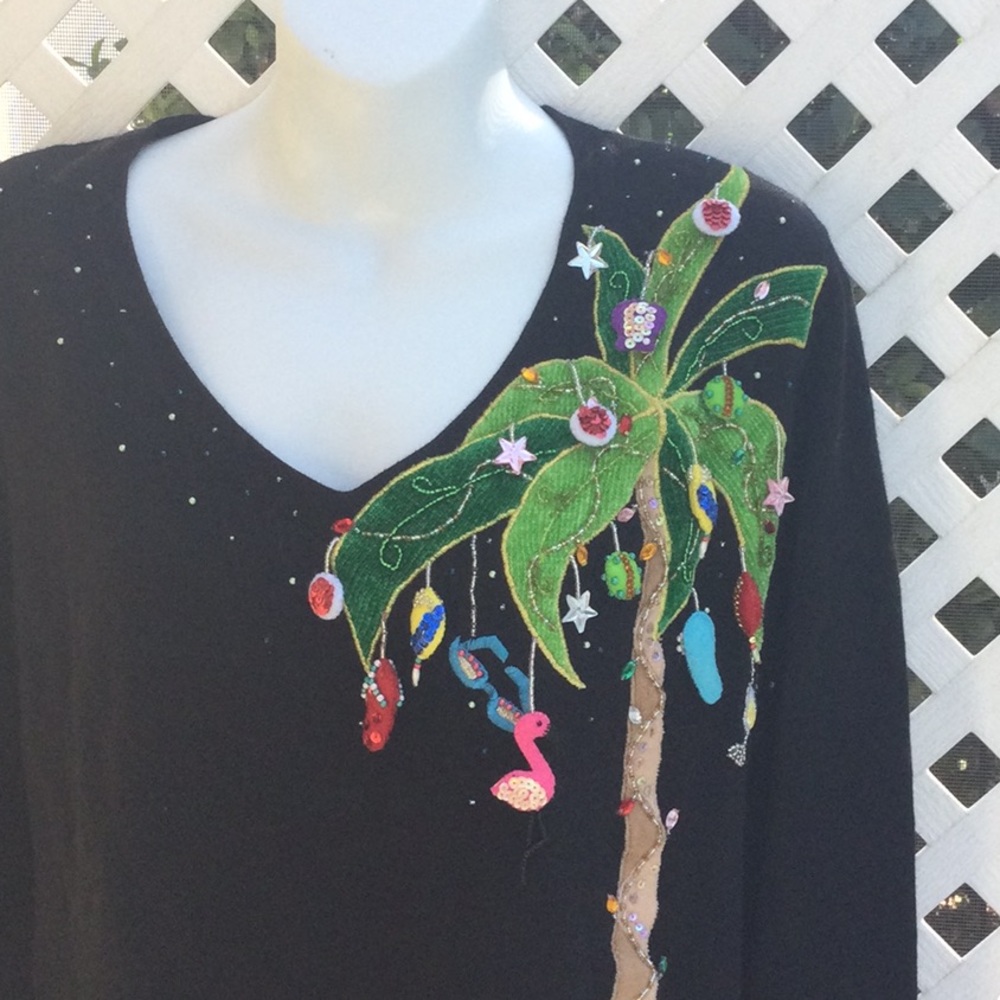 Jack B. Quick Vintage Palm Tree Christmas Sweater
